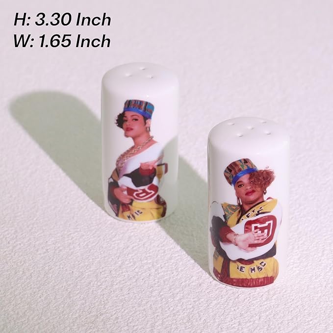 Ceramic Salt and Pepper Shakers Set - Cute Salt Shaker and Pepper Shaker for Kitchen Table Decor - Vintage Style Farmhouse Salt & Pepper Dispenser (White)