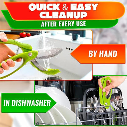 Salad Scissors for Chopped Salad – Multiblade Cooking Scissors for Kitchen With Spring-loaded System & Anti-slash Head for Fast Double Cutting – 8.9" Handy Size Lettuce Chopper, Stainless Steel Blades