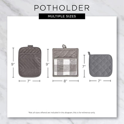 DII Lattice Basics Collection Kitchen Essentials, Oven Mitt & Potholder Set, Stonewash Blue, 2, Piece