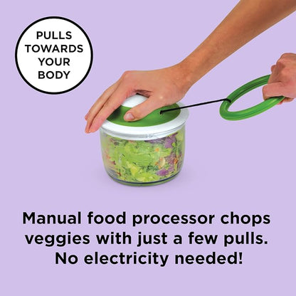 Chef'n VeggiChop Hand-Powered Food Chopper (Arugula), 5.5" x 5.5" x 5"