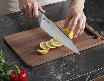ASETY Knife Set - Ultra Sharp Knives Set for Kitchen with block, 15 PCS Stainless Steel Knife Set with Built-in Sharpener, Ergonomic Non-Slip Handle, Elegant Box for Men Women, Fathers day