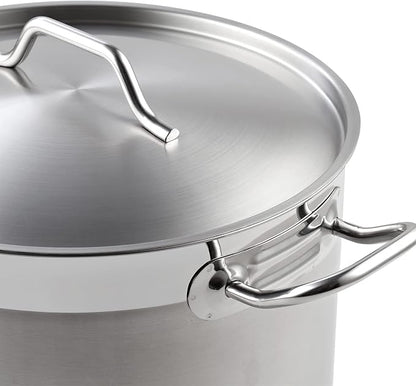 Cooks Standard Professional 24 Quart Stainless Steel Stock Pot, Heavy Duty Induction Soup Pot with Lid, Large Stockpot for Cooking Pasta, Soup, Oven & Dishwasher Safe, Compatible with Most Stovetops