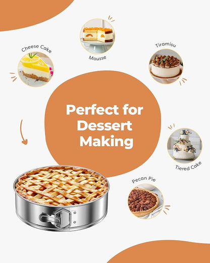 Kootek Cake Pan, Nonstick Springform Pan with Removable Bottom, 9 Inch Round Cheesecake Cake Baking Pans (Pack of 2)