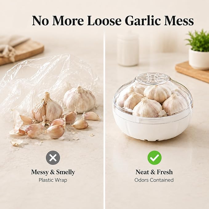 Garlic Keeper Garlic Saver Garlic Storage Containers Reusable Garlic Holder Organizer