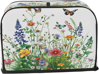 Toaster Cover 4 Slice Wide Slot Green Grass SpringBread Toaster Oven Dustproof Cover Small Appliance Kitchen Covers Dust and Fingerprint Protection for Women Gift 4 Slice