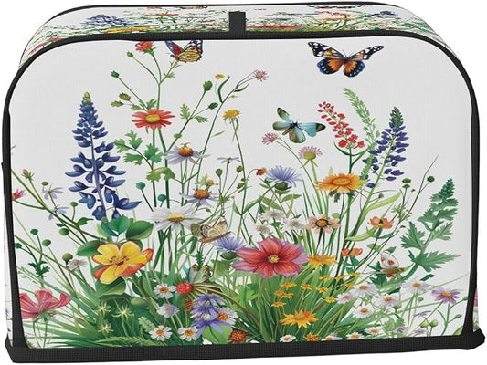 Toaster Cover 2 Slice Wide Slot Green Grass SpringBread Toaster Oven Dustproof Cover Small Appliance Kitchen Covers Dust and Fingerprint Protection for Women Gift 2 Slice