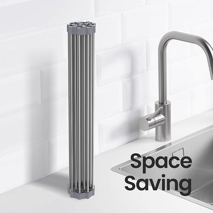 Dish Drying Rack Over The Sink with Roll Up for Kitchen,16.9''x15.7'',Gray