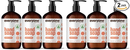 Everyone Liquid Hand Soap,12.75 Ounce,Apricot and Vanilla,Plant-Based Cleanser with Pure Essential Oils,(Pack of 6)