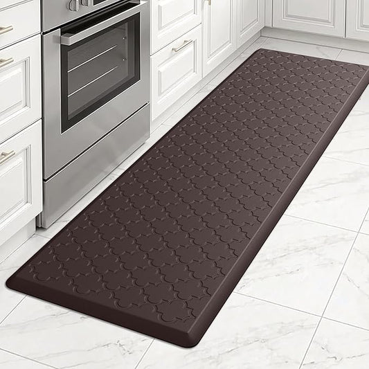 Kitchen Mat Cushioned Anti Fatigue for Floor, Non-Slip Waterproof Comfort Rug for Kitchen Sink, Standing Desk & Laundry, 17.3"x60", Chocolate