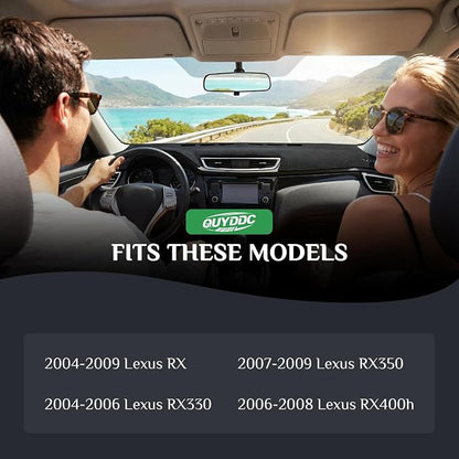 Dash Cover, Anti-Glare, Sun Protection, Dustproof, UV-Proof, Dashboard Covers, Interior Car Accessorie Fit for 2004 2005 2006-2009 Le-xus RX,04-06 RX330,07-09 RX350,06-08 RX400h, Black