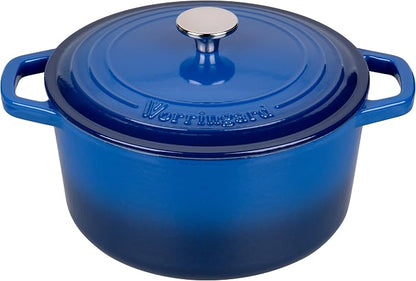 VORRINGARD Enameled Cast Iron Dutch Oven Pot with Lid, for Bread Baking, Round Bread Oven- include Sourdough Bread Baking Supplies Set, 4.5QT, Blue