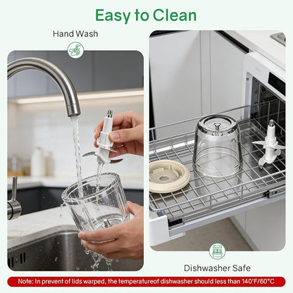 Baby Food Maker with Glass Bowl and Stainless Steel Blades, Small 300W Electric Food processor Vegetable Chopper for Home Kitchen, Baby Food Puree Blender for Fruit, Meat, 20oz, White (0.6L)