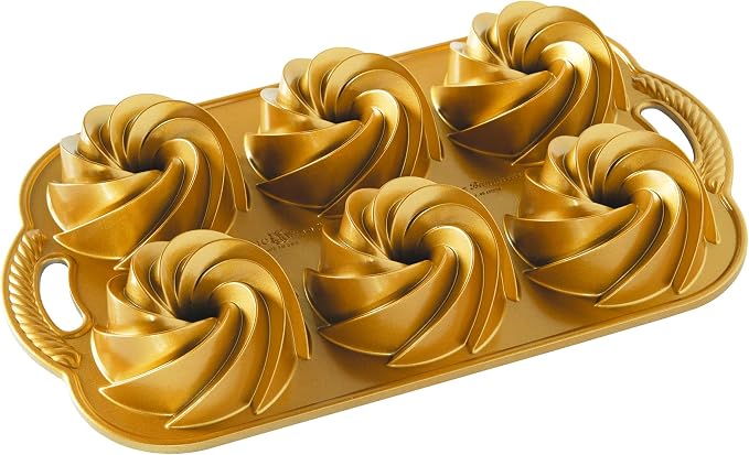 Nordic Ware Heritage Bundtlette Cakes, One Size, Gold