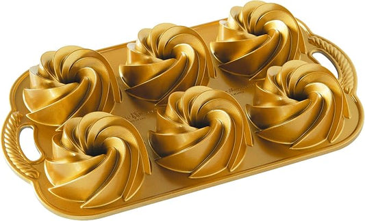 Nordic Ware Heritage Bundtlette Cakes, One Size, Gold