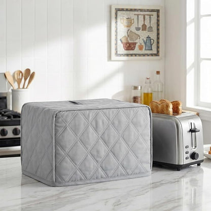 2 Slice Toaster Cover, Quilted Polyester Toaster Covers 2 Slice Wide Slot, Dust-proof Universal Size Covers for Small Kitchen Appliance(Grey)