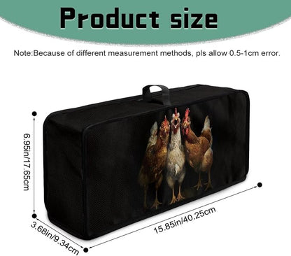 Chicken Toaster Cover 2 Slice Black Cover for 2 Slice Slim Toaster, Easy to Fold and Carry Machine Washable Dust Covers for Kitchen Appliances