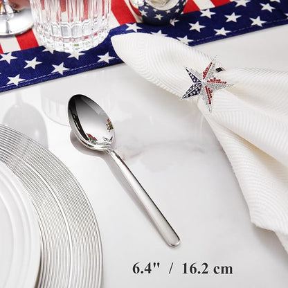 KEAWELL Premium Aline 8-Piece 6.4 inch Spoon Set – 18/10 Stainless Steel Silverware with Mirror Polish, Dishwasher Safe for Table Setting and Entertaining (8, Teaspoons)
