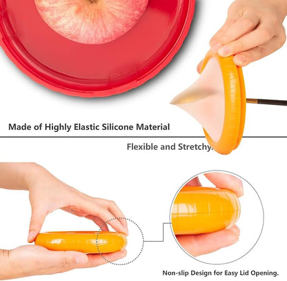 SOOPLEU Avocado Saver and Tomato Holder - Set of 4 Reusable Storage Containers for Fridge - Ideal for Garlic, Onions, Lemons, and Potatoes