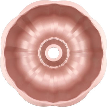 David Burke 9" Fluted Bake Pan – Carbon Steel Bundt Cake Pan – Rose Gold