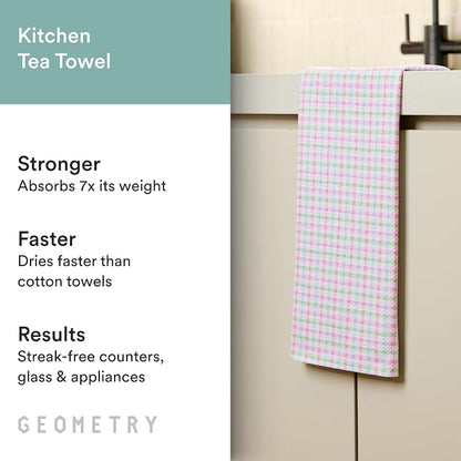 GEOMETRY Tea Towels – Easter Collection – Quick-Dry, Ultra-Absorbent, Reusable Microfiber Kitchen Towels for Drying & Cleaning - Pastel Picnic - 1 Pack
