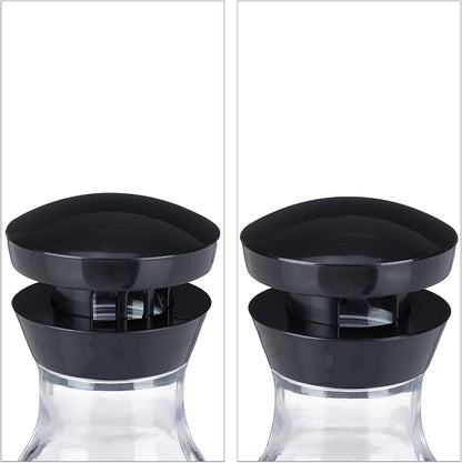 Relaxdays, Black/Silver Spice Carousel 16 Spice Jars Spice Rack 360° Rotatable H x D 29 x 19 cm Plastic