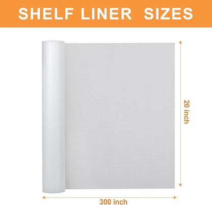 Large Shelf Liner 20 inch Wide - Waterproof Under Sink Mat - Easy to Cut Translucent Cabinets Liners for Kitchens Cupboard Drawer Pantry 20 X 300 Inch Clear