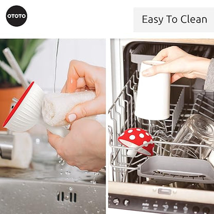 OTOTO Mushroom - Foldable Small Kitchen Funnel with Wide Mouth for Jars. Bottle Liquid Transfer - Silicone, 100% Food Safe, BPA Free, Dishwasher Safe