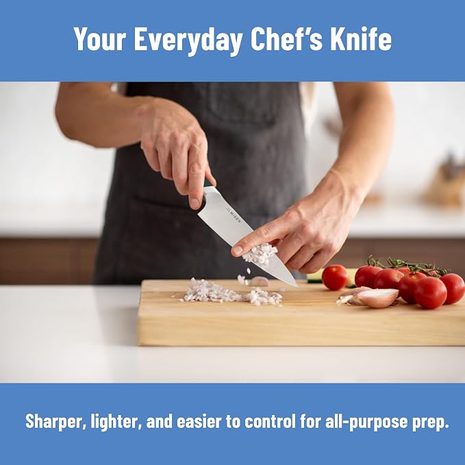 Misen 6.8" Chef Knife – High Carbon Japanese AUS-10 Stainless Steel – Hybrid German & Japanese Blade – Precision Kitchen Knife for Professionals & Home Cooks – Ultimate Cutting Performance - Black