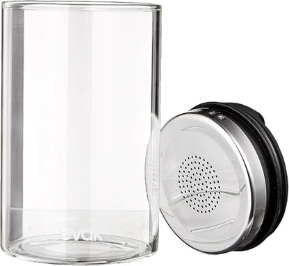 Prepara Evak Fresh Saver Airless Canister, Glass & Stainless, Medium, Soft Touch Black Handle