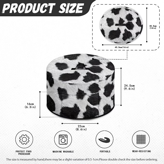 Cow Print Slow Cooker Dust Cover Compatible with 6-8 qt Crock for Pot Small Kitchen Appliance Patriotic Decoration Farm - themed Covers with Top Handle