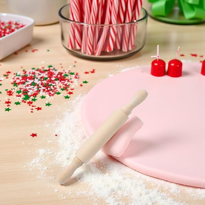 3pcs Wooden Mini Rolling Pin Baking Small Dough Rolling Pins for Fondant Pastry Pizza Crafting and Imaginative Play for Christmas Presents Mini Rolling Pin Rolling Pins Kitchen and Dining(6 Inch)