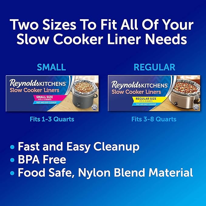 Reynolds Kitchens Slow Cooker Liners, Small (1-3 quart), 5 Count (Pack of 12)