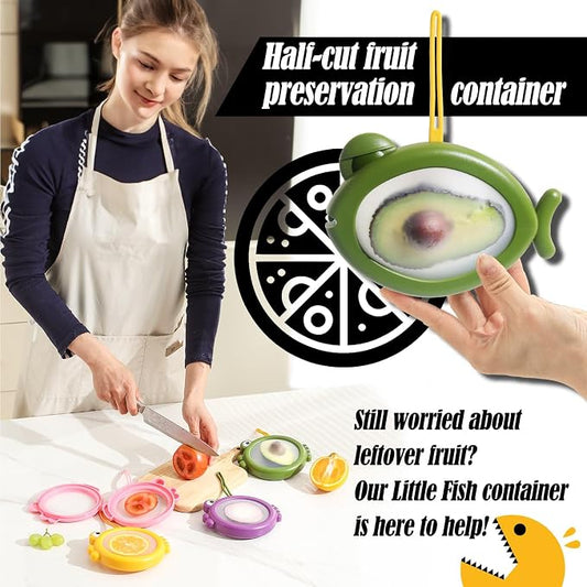 4-Piece Food Storage Containers Set – Avocado Saver, Onion Keeper, Silicone Kitchen Organizers for Fridge, Reusable & Fresh-Keeping Design