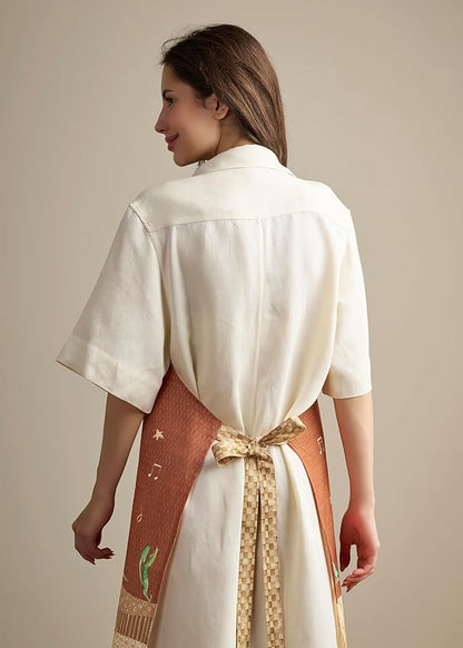 Maison d' Hermine 100% Cotton Apron for women with Pocket Kitchen Chef Apron for Men Cooking Spring Summer