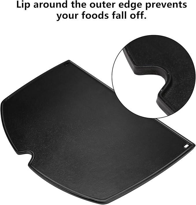 For Weber Q Griddle, 6506 Cast Iron Griddle for weber Q300 Q320 Q3000 Q3100 Q3200 Series Gas Grills Parts, Grill Griddle Insert for 57060001 586002 426001 56010049 404341, 17.8" x 12.4"