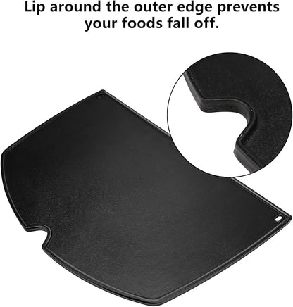For Weber Q Griddle, 6506 Cast Iron Griddle for weber Q300 Q320 Q3000 Q3100 Q3200 Series Gas Grills Parts, Grill Griddle Insert for 57060001 586002 426001 56010049 404341, 17.8" x 12.4"