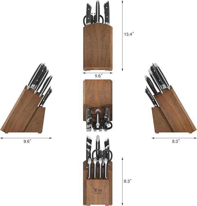 Cangshan HELENA Series German Steel Forged Knife Block Set (12-Piece, Black), Oprah's Favorite Things 2023