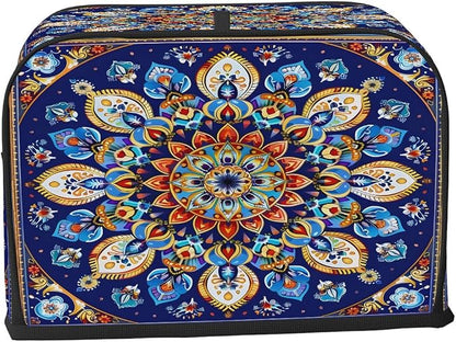 Toaster Cover 4 Slice Wide Slot Boho Mandala Flower(414) Bread Toaster Oven Dustproof Cover Small Appliance Kitchen Covers Dust and Fingerprint Protection for Women Gift 4 Slice