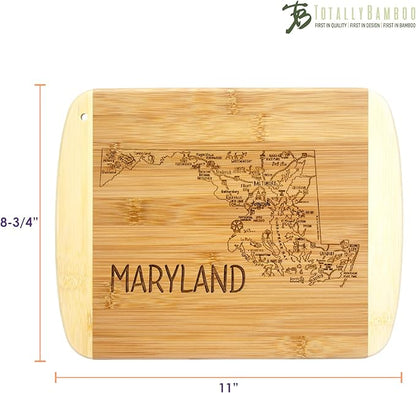 Totally Bamboo A Slice of Life Maryland State Serving and Cutting Board, 11" x 8.75"