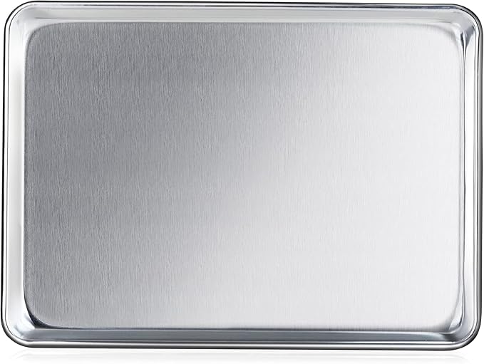 New Star Foodservice Commercial-Grade 18-Gauge Aluminum Sheet Pan/Bun Pan, Half Size, 13 x 18 x 1 Inch
