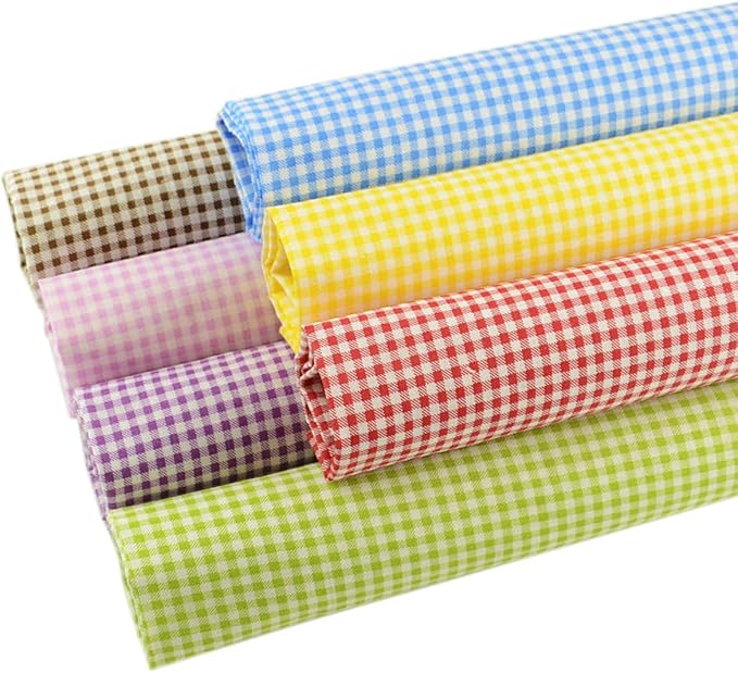 7 Pieces Cotton Fabric Plain Printed (20"x20"), Comfortable Fabric for Sewing and Quilting, Pretty Flower Pattern Material for Quilting, Sewing Cloths - Color Pattern