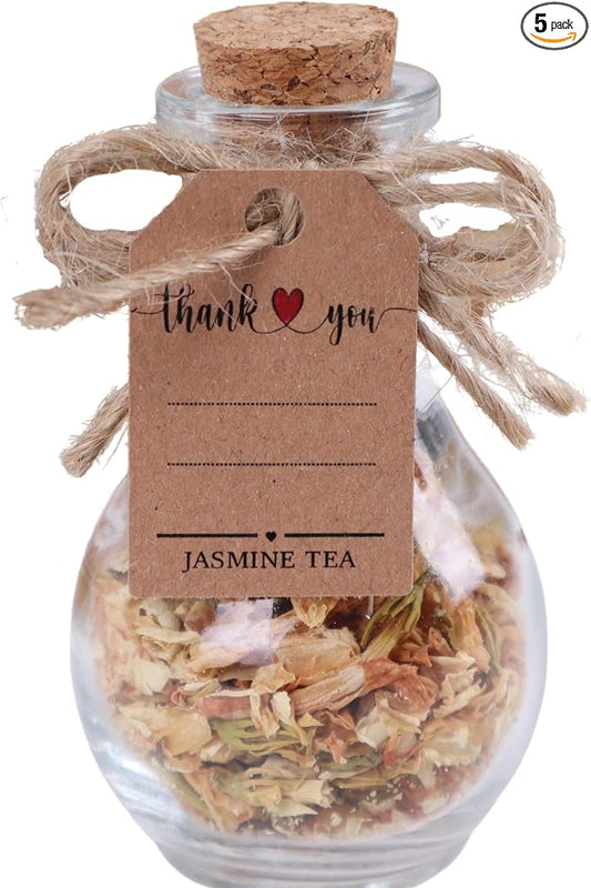 HTF Pack of 5 Personalized Wedding Gifts, Tea Party Favors for Women, Wedding Decor, Bridesmaid Gifts, Bridal Shower Gifts, Engagement Gift, Wedding Decorations for Guests (Jar, Jasmine)