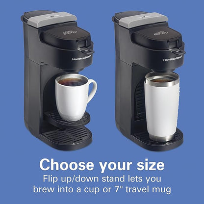 Hamilton Beach The Scoop Single Serve Coffee Maker & Fast Grounds Brewer for 8-14oz. Cups, Brews in Minutes, Black (47620), Next Gen
