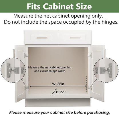Pull Out Cabinet Organizer 25½" W x 21½" D, Heavy Duty Cabinet Pull Out Shelves, Slide Out Drawers Organization for Kitchen Cabinets Bathroom