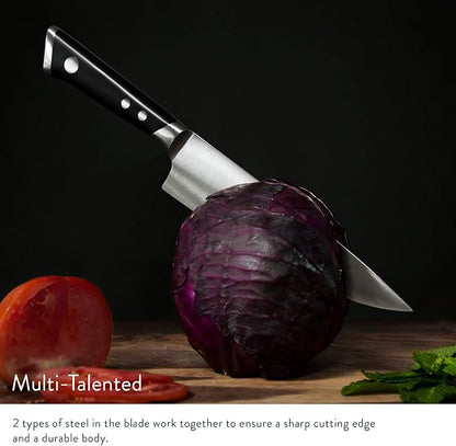 Greater Goods Premium 3-Ply 9Cr18 Steel Chef Knife, 8-Inch Professional Kitchen Knife with Full Tang Triple Rivet Handle