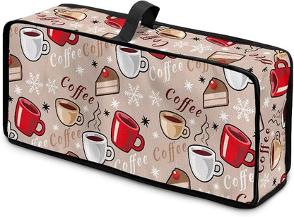 Coffee Print Thin Toaster Cover 2 Slice Dustproof & Water-Resistant 2 Slice Slim Toaster Cover, Easy to Fold and Store Dust Covers for Kitchen Small Appliances