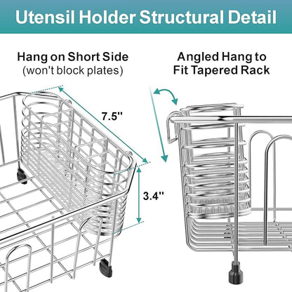 GSlife Mini in Sink Dish Drying Rack - Stainless Steel Small Dish Drainer for RV Kitchen Apartment Sink, 9.5" W x 13.4" L