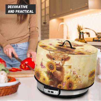 Sunflower Cow Slow Cooker Dust Cover 6-8 qt Crock for Pot Keep Small Kitchen Appliance Clean Kitchen Home Accessories Decor Cover Butterflies Patterns