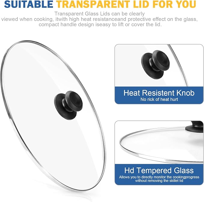 Oval Glass Crock Pot Lid 7 Quart Replacement for Oval lid Crock Pot Slow Cooker SCV700SS and for Hamilton Beach Slow Cooker Lids Replacement 7 Quart 33474G.