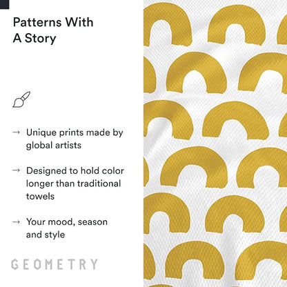 GEOMETRY Kitchen Tea Towels - Quick Dry Microfiber Dish Towels for Kitchen Sunny Hills, 18" x 30" 1 Pack